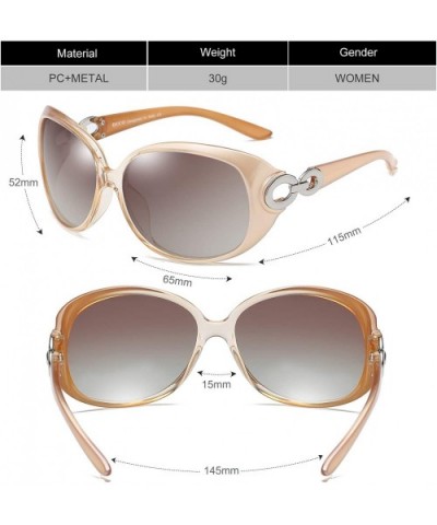 Classic Polarized Oversized Designer Sunglasses for Women 100% UV Protection Shade Sun glasses DC1220 - Champagne - CQ193NCHN...