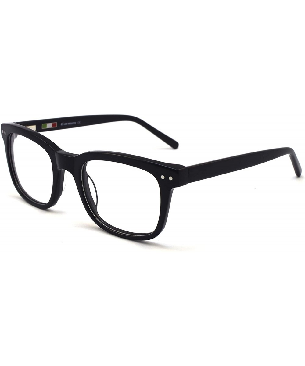 Retro style square lens non-prescription acetate eyewear for men & women & teenager - Black - C212NDSDXKP $14.48 Aviator