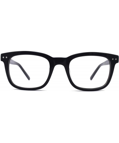 Retro style square lens non-prescription acetate eyewear for men & women & teenager - Black - C212NDSDXKP $14.48 Aviator