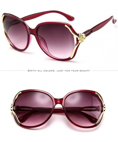 Retro Vintage Sunglasses for Women Men Rose Big Frame Sunglasses UV400 Mirrored Glasses - F - CY1908O4XAT $7.60 Goggle