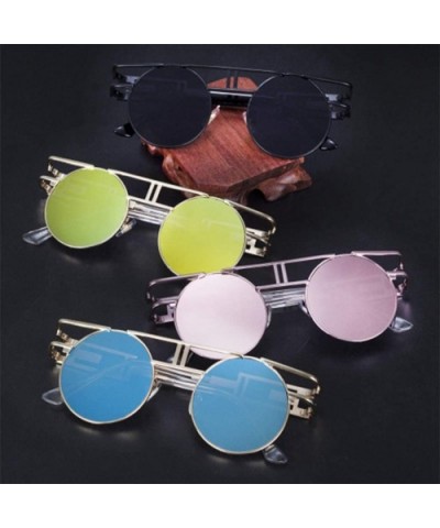 Round Sunglasses Men Women Fashion Glasses Retro Frame Vintage Sunglasses - C13 - CT18WZTK7D4 $38.46 Round