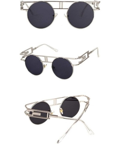 Round Sunglasses Men Women Fashion Glasses Retro Frame Vintage Sunglasses - C13 - CT18WZTK7D4 $38.46 Round