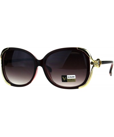 Womens Rhinestone Jewel Bling Luxury Designer Butterfly Sunglasses - Burgundy - CQ180CC2H78 $7.62 Butterfly