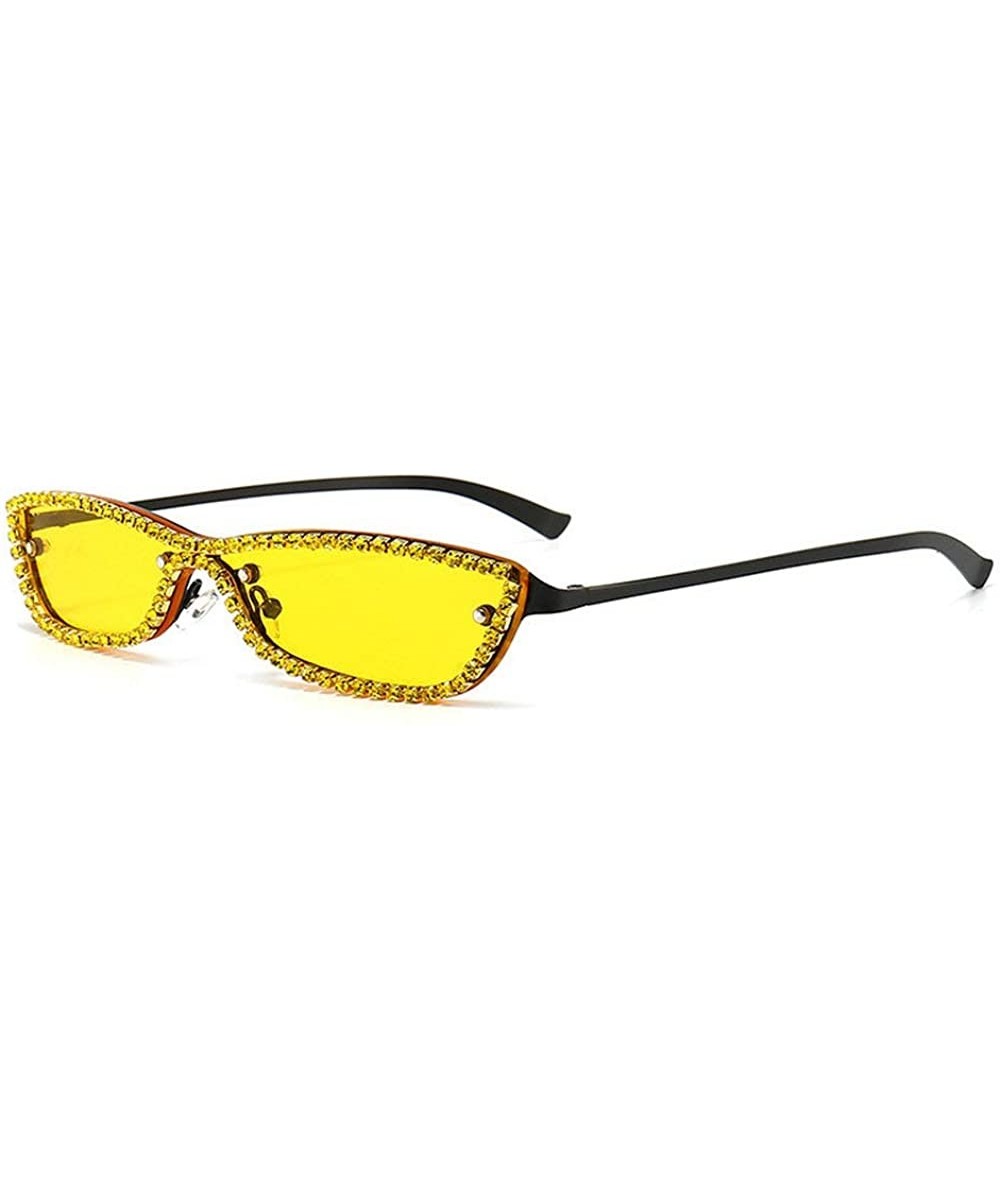 Diamond Sunglasses Vintage Rimless Eyeglasses - Yellow - C7198EX72OU $11.53 Rimless