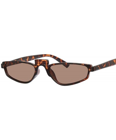 Small Cat Eye Square Sunglasses Women Brand Designer Retro Cateyes Black Gray - Leopard Brown - CJ18Y6TRAA2 $6.63 Cat Eye
