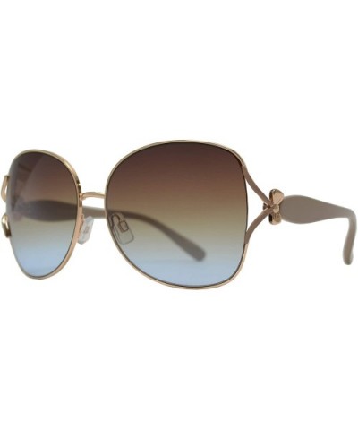 Metal Butterfly Sunglasses Bow Accent for Women - UV Protection - Taupe + Brown Blue - C3193UOI6M7 $9.88 Butterfly
