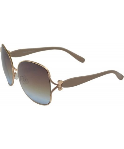 Metal Butterfly Sunglasses Bow Accent for Women - UV Protection - Taupe + Brown Blue - C3193UOI6M7 $9.88 Butterfly