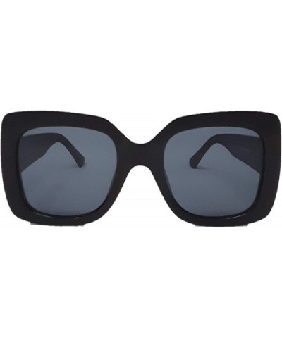 Oversized Bold Thick Black Square Frame Wide Arm Sunglasses Women Modern style IL1028 - Black/ Black - CG18N8T564T $7.70 Square