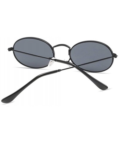 Women Round Sunglasses Retro Sun Glasses For Girls Female Oval Sunglass Mirror - Silver Blue - CO19992QG87 $6.12 Round