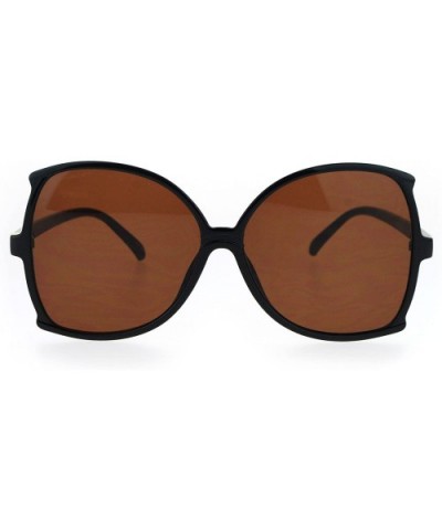 Womens Modern Futuristic Oversize Butterfly Diva Sunglasses - Black Brown - C712NVD75NW $5.84 Oversized