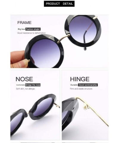 Large Circular Round frame Sunglasses trend Sun glasses for Stylish Women UV400 5710 - Red - CG18AGGTKHQ $8.19 Round