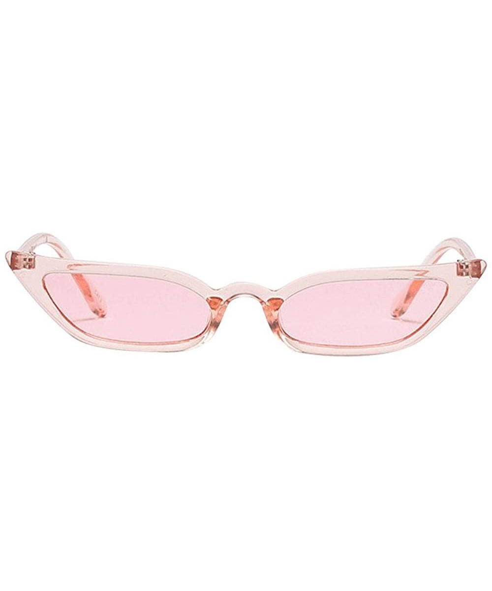 Lady Cat Eye Polarized Sunglasses Womens Trendy Small Frame UV400 Protection Eyewear - Pink - CD18Q3737MR $5.46 Semi-rimless