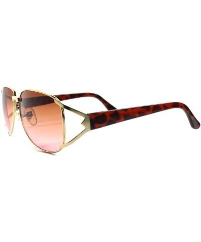 Oversized Two Tone Lens Gold Tortoise Womens Sunglasses - CR18023K72C $9.36 Aviator