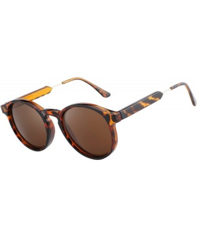 Classic Vintage Circle Frame Sunglasses for Men Women HD2004 - Tortoise - CL17YCL77S3 $20.61 Sport