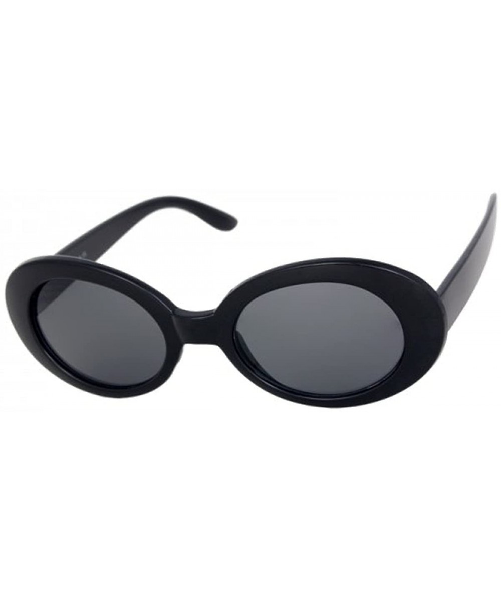 Clout Retro Round Celebrity Kurt Cobain Inspired Sunglasses - Black - CH18E3OI7OU $7.52 Round