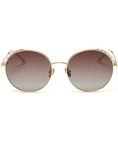 Retro Pearl Polarized Sunglasses Women Metal Round Frame party sunglasses Female Sunshade glasses UV - CT18Z42WEH0 $10.77 Round