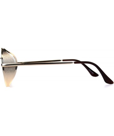 Mens Round Circle Lens Side Visor Metal Rim Retro Sunglasses - Light Gold - CB180OTTETK $7.39 Round