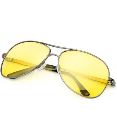 Pilot Night-Vision Glasses - Classic Metal Frame HD Polarized Lens Glasses for Men Women Night-Driving - CE18NTHI9QQ $15.41 A...