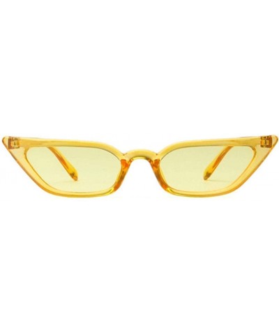 Sunglasses Designer Vintage Transparent Glasses - Clear Yellow - CB198G2KDEI $16.14 Cat Eye