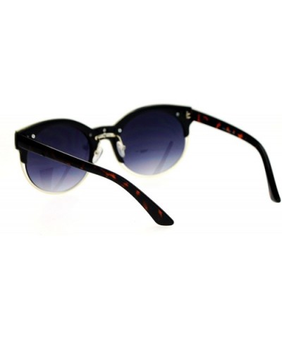 Womens Half Rim Retro Hipster Sunglasses - Black Smoke - C412LCJNPXX $8.22 Wayfarer