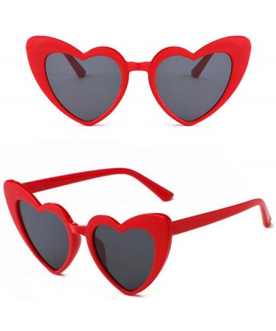 Goggles Heart Sunglasses Women Vintage Cat Eye Mod Style Retro Glasses - Red - CC192822IZD $5.66 Cat Eye