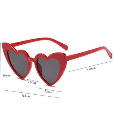 Goggles Heart Sunglasses Women Vintage Cat Eye Mod Style Retro Glasses - Red - CC192822IZD $5.66 Cat Eye