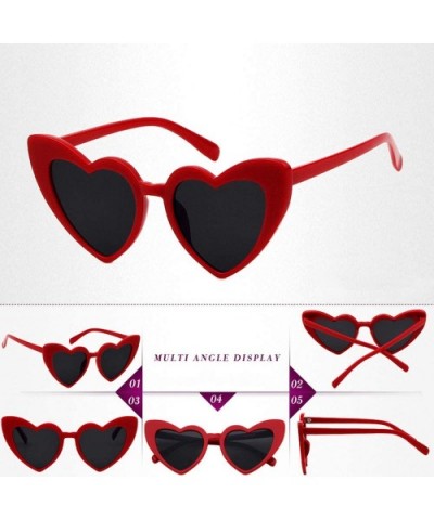 Goggles Heart Sunglasses Women Vintage Cat Eye Mod Style Retro Glasses - Red - CC192822IZD $5.66 Cat Eye