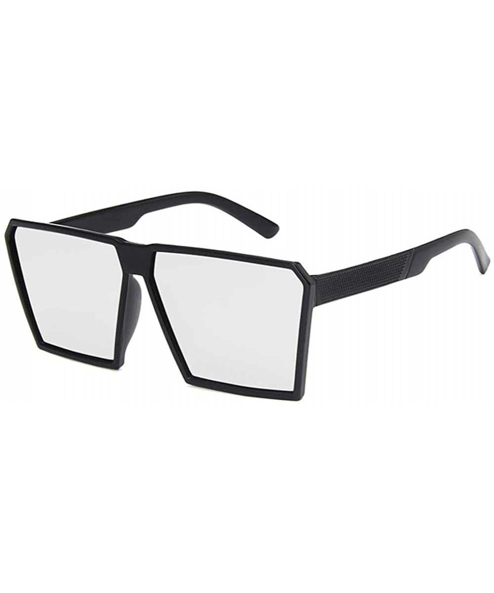 Unisex Sunglasses Fashion Black Grey Drive Holiday Square Non-Polarized UV400 - Bright Black White - CP18RLTTCCX $5.53 Square