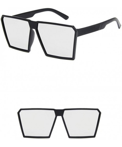 Unisex Sunglasses Fashion Black Grey Drive Holiday Square Non-Polarized UV400 - Bright Black White - CP18RLTTCCX $5.53 Square