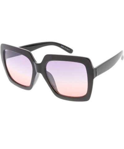 Heritage Modern "Lo-Rider" Thick Square Frame Sunglasses - Purple - CK18GY5YQ9S $8.24 Square