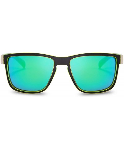 Vintage Polarized Sunglasses for Men Driving Square Sun Glasses UV Protection - Green - CH18AD895M3 $8.35 Sport