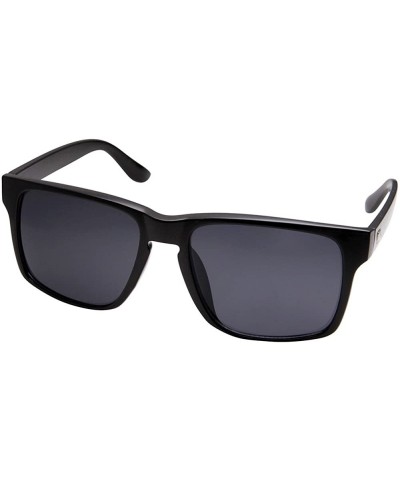 Men's Action Sport Rectangular Key Hole Bridge Sports Sunglasses - Black - CL12CE2ZZIZ $5.69 Square