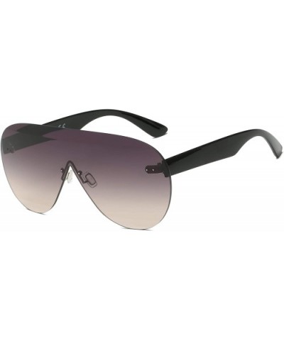 Women Rimless Aviator Oversized Fashion Sunglasses - Brown - CL18I9T4LRK $5.47 Aviator