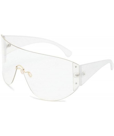 Oversized One piece Sunglasses Vintage Sunscreen - Clear - CR18WRT9SM7 $11.60 Goggle