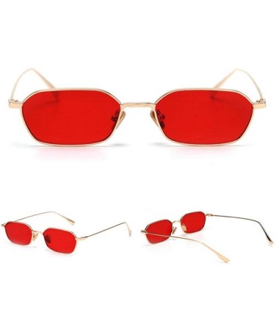 2019 new fashion retro small square frame unisex brand luxury designer sunglasses UV400 - Red - CE18THMTX32 $9.58 Square