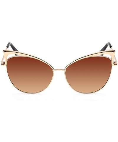 Sexy Cateye Women Sunglasses Oversized Metal Frame Flat Mirrored Lens - D - CN184RO3QW0 $5.40 Oversized