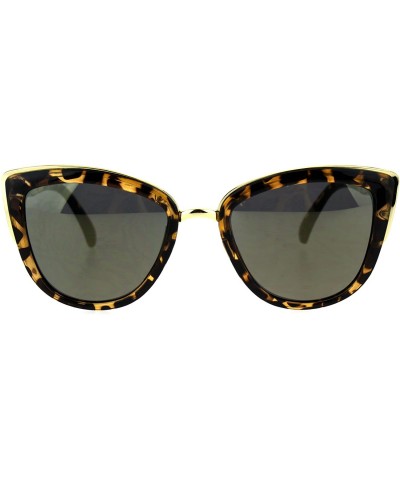 Womens Gothic Retro Oversize Cat Eye Fashion Sunglasses - Tortoise Gold - CD184IX7HCU $9.14 Oversized