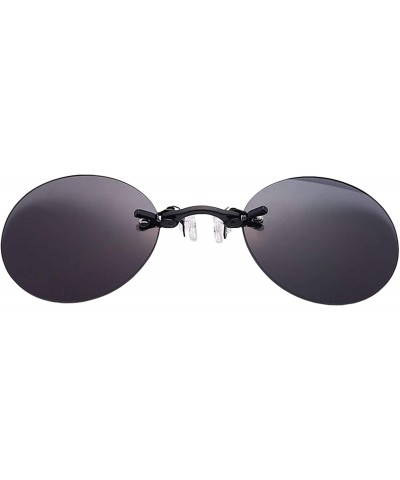 Polarized Sunglasses Clip on Glasses Small Round Lens Glasses - Black - CI18Q3MEANN $14.79 Round