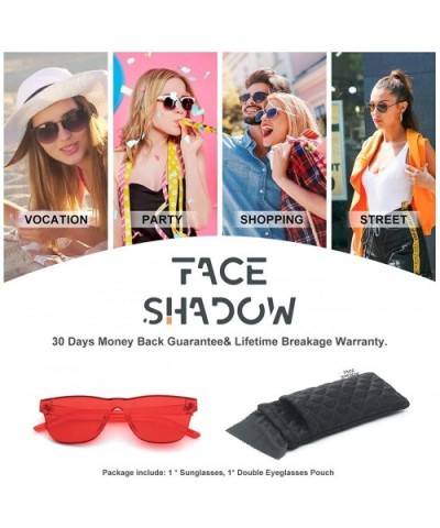 Oversized Colorful One Piece Square Sunglasses Flat Gradient Transparent Lenses Party Sun Glasses - Red 1 - C718SC4ZL5Y $4.49...