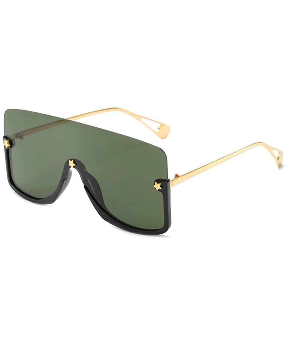 frameless sunglasses personality big frame sunglasses men and women goggles sunglasses 2201 - Green - CR199MQQ2QQ $10.47 Goggle