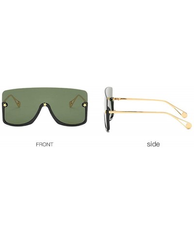 frameless sunglasses personality big frame sunglasses men and women goggles sunglasses 2201 - Green - CR199MQQ2QQ $10.47 Goggle