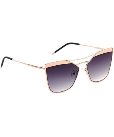 Made In ITALY Retro Fashion Cat Eye Women Sunglasses Metal Frame Plastic Lens DS1520 - Gold - CS189NM7IAG $10.22 Round