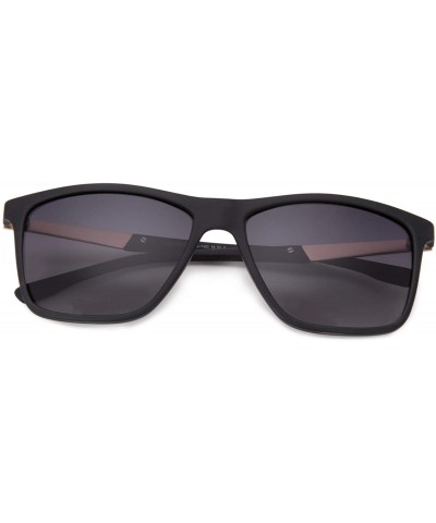 Classic Polarized Sunglasses for Men Women - Horn Rimmed - UV400 Protection - Matt Black Frame 7063 - CV18RULEH6E $17.46 Rect...
