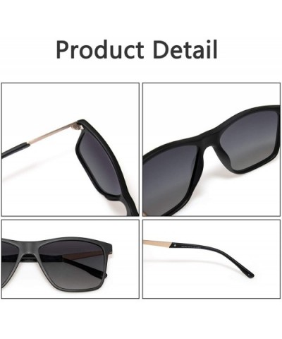 Classic Polarized Sunglasses for Men Women - Horn Rimmed - UV400 Protection - Matt Black Frame 7063 - CV18RULEH6E $17.46 Rect...