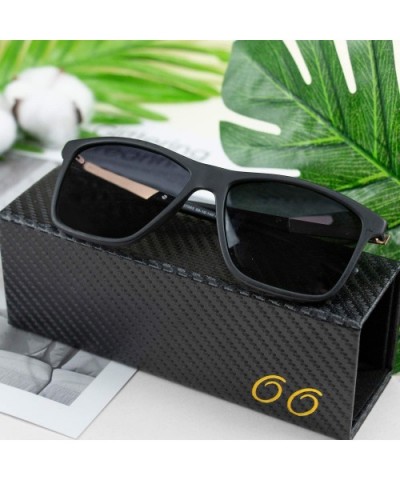 Classic Polarized Sunglasses for Men Women - Horn Rimmed - UV400 Protection - Matt Black Frame 7063 - CV18RULEH6E $17.46 Rect...