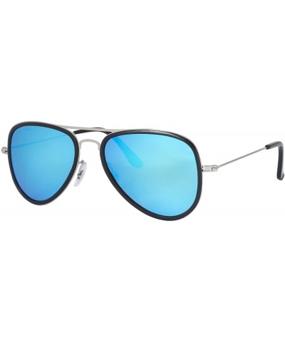 Polarized Mens Womens Aviator Fashion Vintage Designer Sunglasses Glare JO691 - Black Frame Blue Lens - CQ120Y9XDZ7 $29.52 Av...