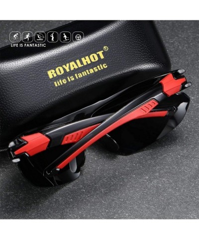 Polarized Sports Sunglasses Cycling Driving Fishing Glasses with 6 Interchangeable Lenses - Black Blue - C9193AQW5LK $9.19 Sport