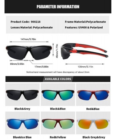 Polarized Sports Sunglasses Cycling Driving Fishing Glasses with 6 Interchangeable Lenses - Black Blue - C9193AQW5LK $9.19 Sport