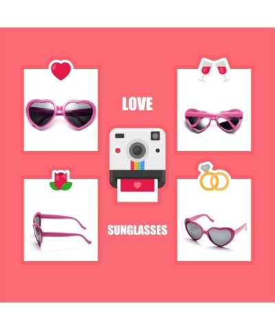 10 Packs Neon Colors Wholesale Heart Sunglasses - 20 Packs Hot Pink - CL18G0O4R9K $20.44 Oversized