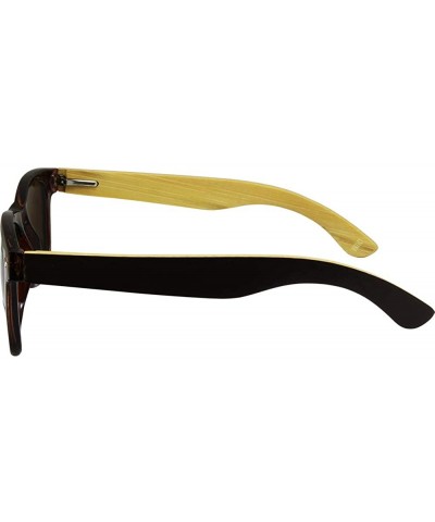 Bamboo Wayfarer Style Sunglasses Naturally Floating Temples and Tortoise Face - C512M8Y044J $11.65 Wayfarer